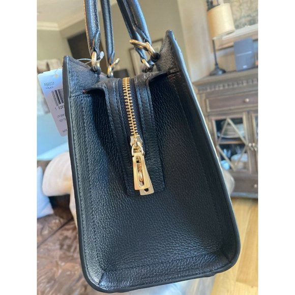 NWT Coach Zoe Black Pebbled Leather Carryall - Picture 10 of 12